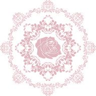 Ornamental pink circular element
