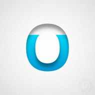 Alphabet O Design - Blue Letter on Watercolor Paper