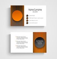 Modern business card with black orange round template
