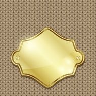 Gold badge over seamless knitted texture N2