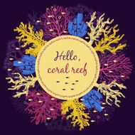 Coral reef invitation card template