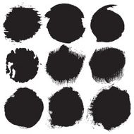 Grunge shapes collection black isolated on white background set N5