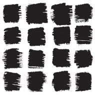 Vector grunge brush strokes set rectangles and squares
