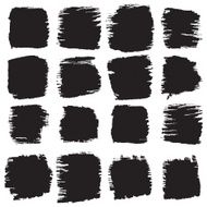Vector grunge brush strokes set rectangles and squares N2