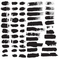 Vector grunge brush strokes set rectangles and squares N3