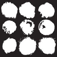 Grunge paint circle vector element set Brush smear stain texture N4