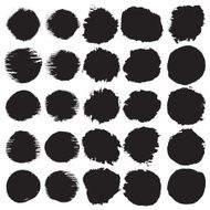 Grunge paint circle vector element set Brush smear stain texture N6