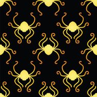 Halloween Gold Spiders Seamless Pattern N2