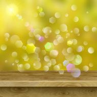 Empty table of wooden planks on autumn background N2