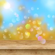 Empty table of wooden planks on autumn background N3