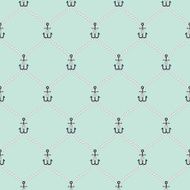 Nautical rope and small anchors seamless fishnet pattern N2