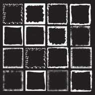 Vector vintage grunge black white and color distress border frame