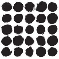 Grunge paint circle vector element set Brush smear stain texture N9