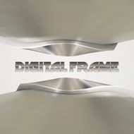 Shiny metallic frame with abstract curves