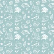 Seamless pattern of Sea shells N19