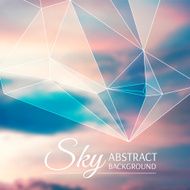 Background with blurred sky and clouds Geometric abstract design