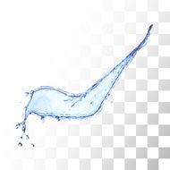 Blue water splash isolated on white
