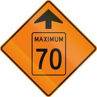 Temporary Maximum Speed 70 Kmh Ahead in Canada