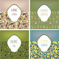 Food labels set design with patterns - N2