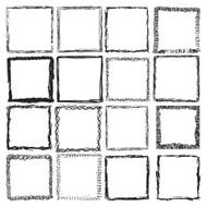 Set of Grunge Black Frames Distress Border Frame Collection N9
