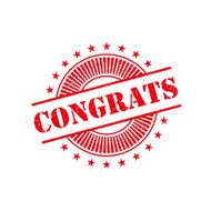 Congrats grunge retro red isolated stamp