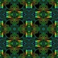 Abstract seamless blue green metallic viking like pattern N5