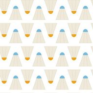 Flat Vector Seamless Pattern Sport Badminton Shuttlecocks N2