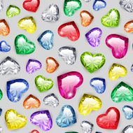 Colorful Gem Hearts Seamless Pattern N2