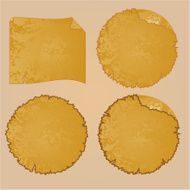Round frames or Damaged Equipment and tattered paper vintage vector