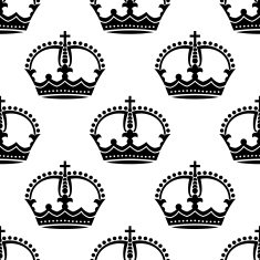 Seamless medieval crowns pattern background N2