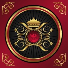 floral vintage with heraldic elements