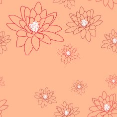 Delicate magnolia flowers on a creamy-pink background Seamless vector pattern