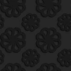 Black textured plastic flowers with rim N2