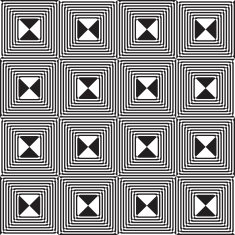 Black and white alternating squares four ray cut N2