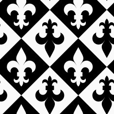 Black and white alternating Fleur-de-lis up down N2