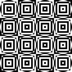 Black and white alternating circles cut through squares N2