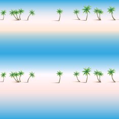 Seamless pattern with sea and palms