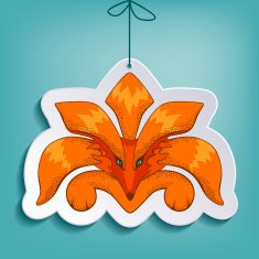 Fox flat paper toy N2