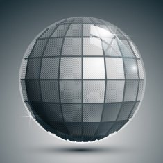 Textured plastic spherical object with flashes pixilated globe