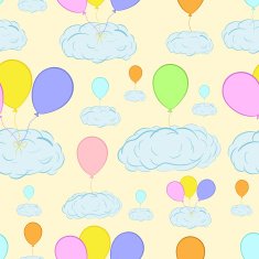 Seamless balloons and clouds