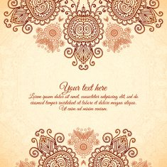 Vintage floral background in Indian mehndi style