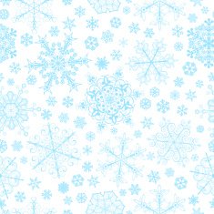 Seamless pattern of snowflakes light blue on white N2
