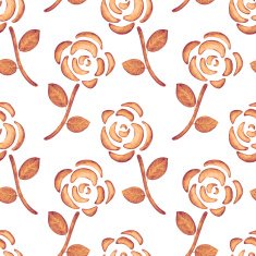 Watercolor floral seamless pattern with flowers roses N2