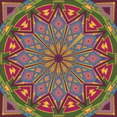 Ornamental geometrical ethnic round background N2