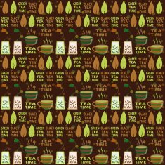 TEA BLACK GREEN PATTERN BROWN N2
