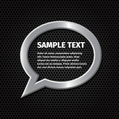 Ellipse silver speech bubbles for message on dark background