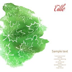 Watercolor background leaves N2