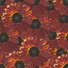 Seamless background with brown sunflowers Vector illustration N2