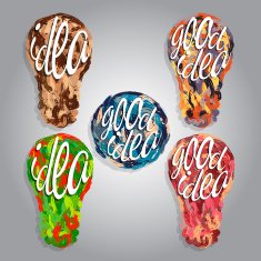 vector light bulb with concept of idea