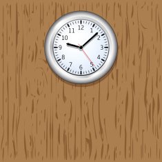 Wall clock on wooden background